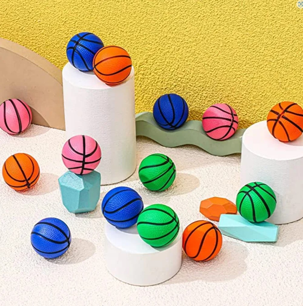 Mini ballons de stress de basket-ball - (paquet de 12) 1,57 pouces Petites  balles de basket en mousse pour les enfants, Sports Theme Party Favor Toys  Birthday Party Game And Anxi