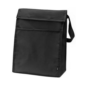 Koozie Insulated Lunch Sack – Hook and Loop Closure – Front Slip Pocket – Black – Item #98033black