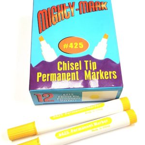 Mighty-Mark 12-Pack Yellow Chisel Tip Permanent Markers – #425 – Item #5031