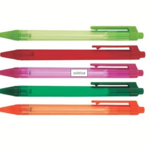 Solstice Super Glide Pens – Translucent – Black Ink – Assorted Colors – Item #5800-20097