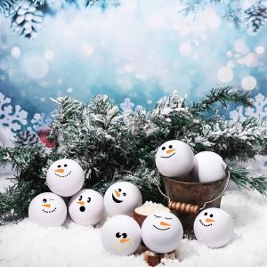 Snowmen Stress Toys – Snowball Stress Toys – 8 Assorted Faces – Item #6520