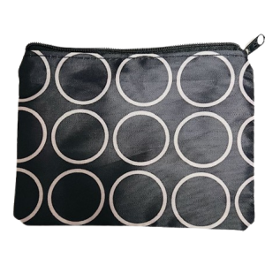 Zippered Polyester (6″ x 4 1/2″) Utility / Gadget Pouch Case – Black/Gray Dots – Item #6639 A786BK-MET