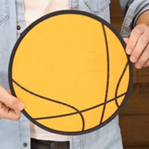 Foldable Flying Disc or Fan with Storage Bag – Basketball Design – Item #7033