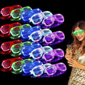 LED Glasses – 6 Assorted Colors of Light Up Glasses Glow Shutter Shades – Item #7095