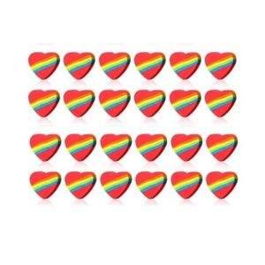 Cute Heart Rainbow Erasers – One Inch Wide – Item #6942