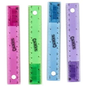 Sanford Colorific Plastic Ruler – 6″ – Assorted Transparent Colors: Blue, Green, Pink, Purple – Item #7047