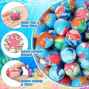 Ocean Sea Animals Stress Balls – 1.57″ – Sensory Fidget Toys – Anxiety Relief – Item #7088